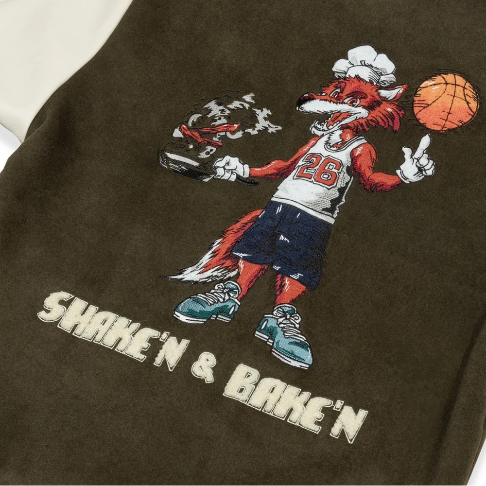 Street wear 26 RED Shake n Bacon Varsity Jacket- NWT - Picture 3 of 5